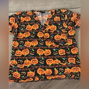 Halloween scrub top